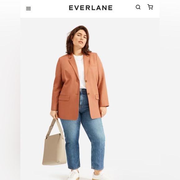 Everlane - The Cotton-Linen Blazer, Size 2, Color: Soft Rust, NWOT - Picture 3 of 9